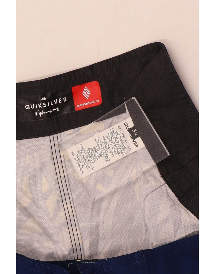 Quiksilver Mens Swimming Shorts Large  Blue Floral Polyester