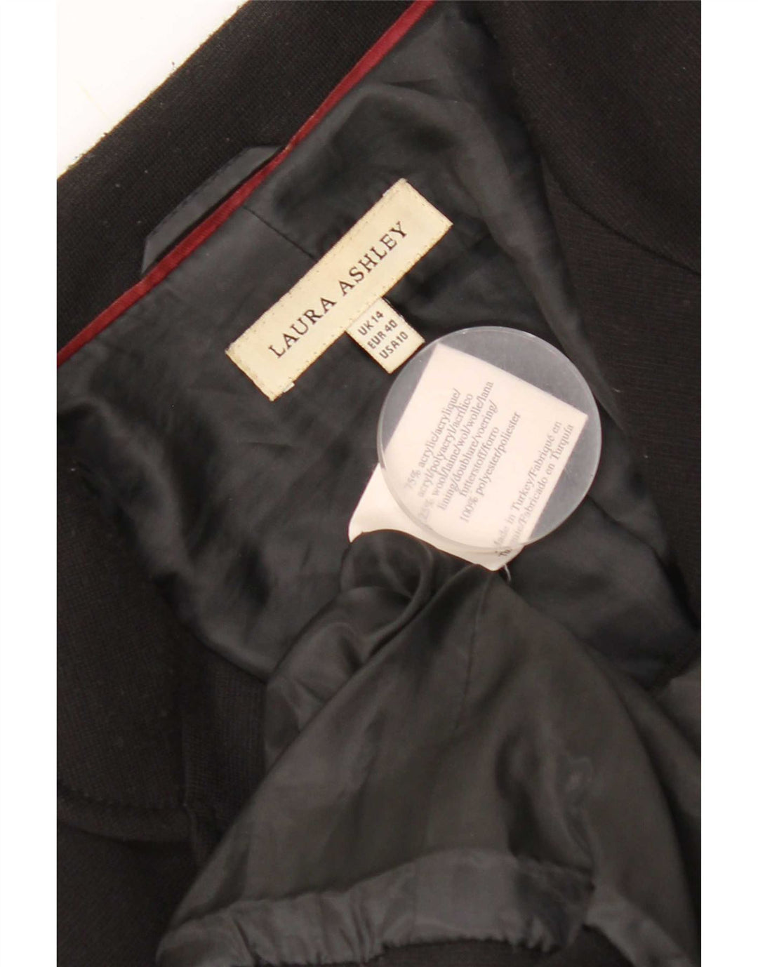 Laura Ashley Womens 4 Button Blazer Jacket UK 14 Large Black Acrylic