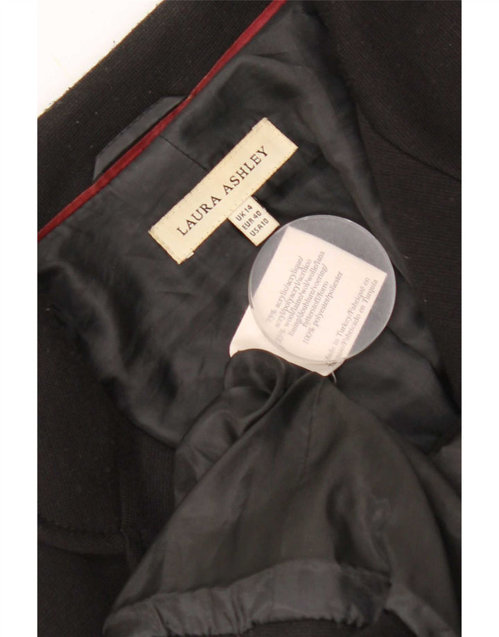 Laura Ashley Womens 4 Button Blazer Jacket UK 14 Large Black Acrylic