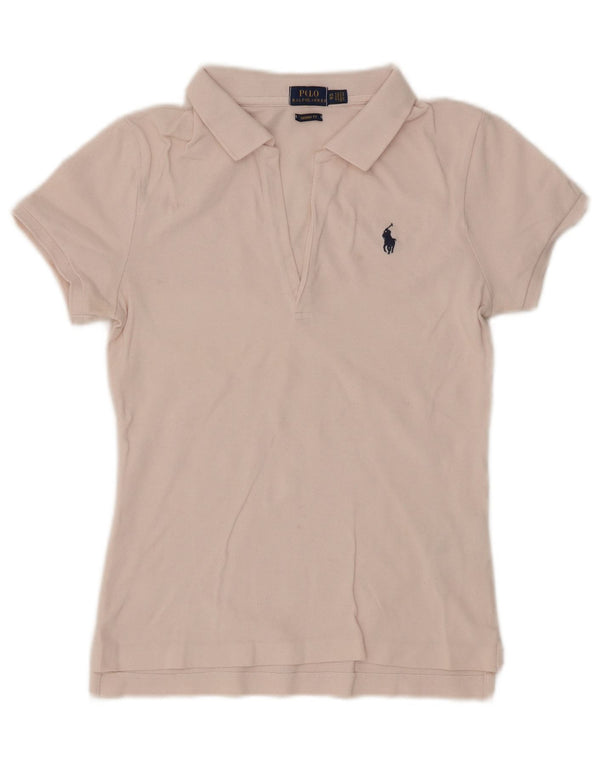 Polo Ralph Lauren Womens Skinny Polo Shirt UK 6 XS White Cotton