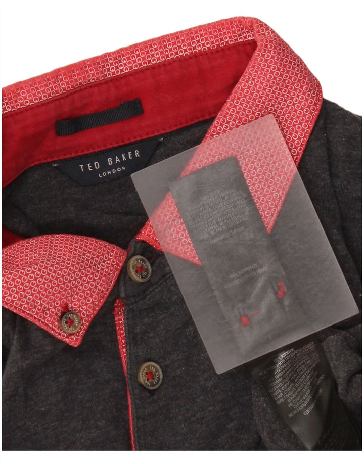 Ted Baker Mens Polo Shirt XS Grey Colourblock Cotton