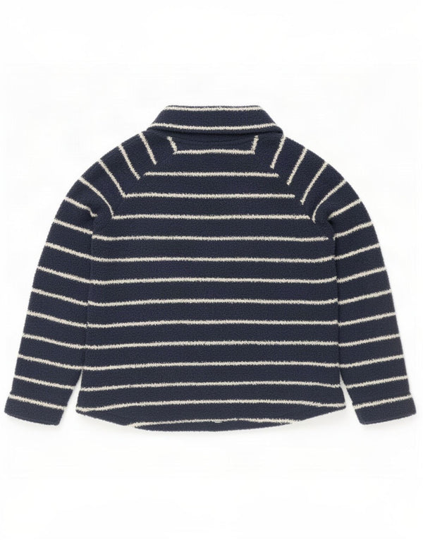 Weird Fish Womens Roll Neck Jumper Sweater UK 14 Large Navy Blue Striped