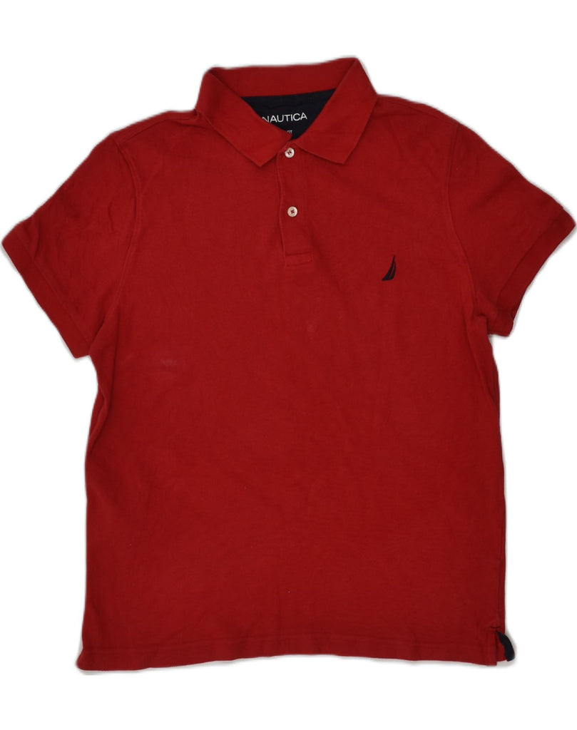 NAUTICA Mens Slim Fit Polo Shirt Large Red Cotton | Vintage Nautica | Thrift | Second-Hand Nautica | Used Clothing | Messina Hembry 