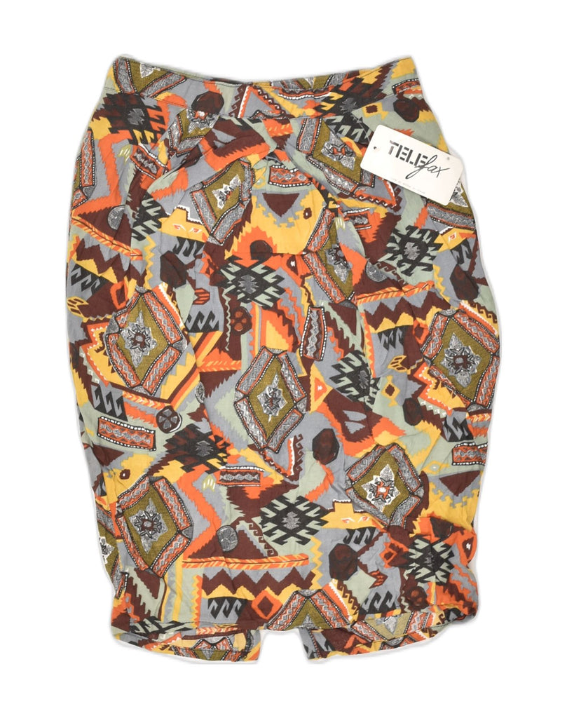 VINTAGE Womens Crazy Pattern Pencil Skirt IT 42 Medium W26 Multicoloured | Vintage Vintage | Thrift | Second-Hand Vintage | Used Clothing | Messina Hembry 