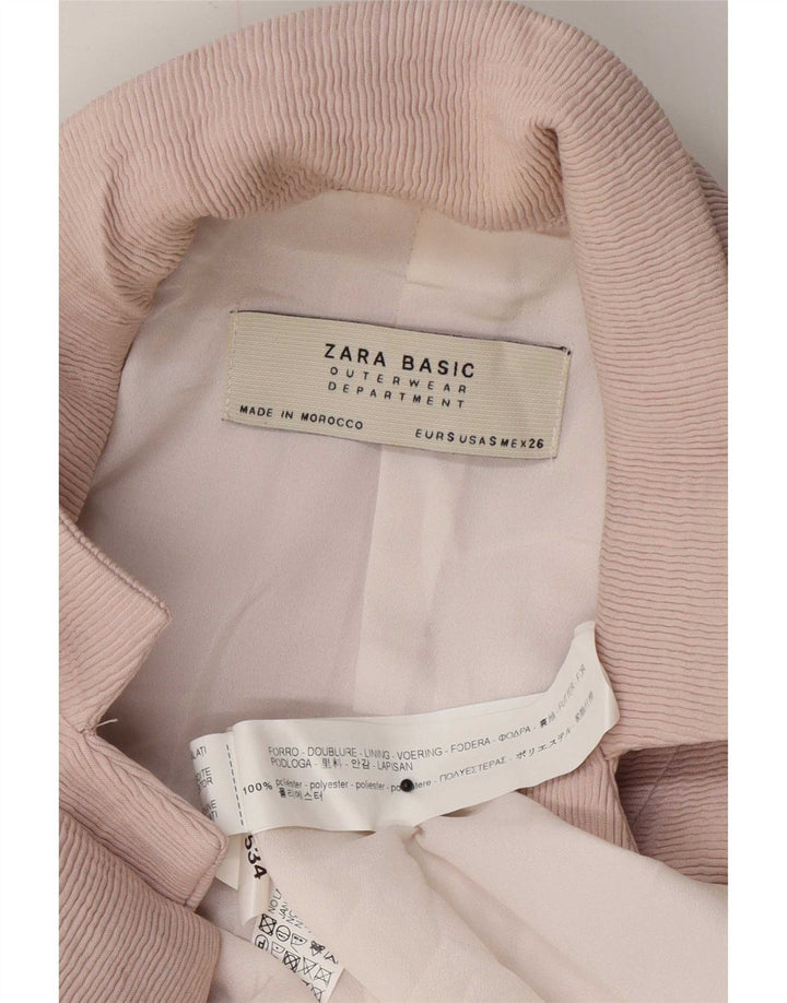 Zara Womens Oversized Overcoat UK 10 Small Pink Polyester