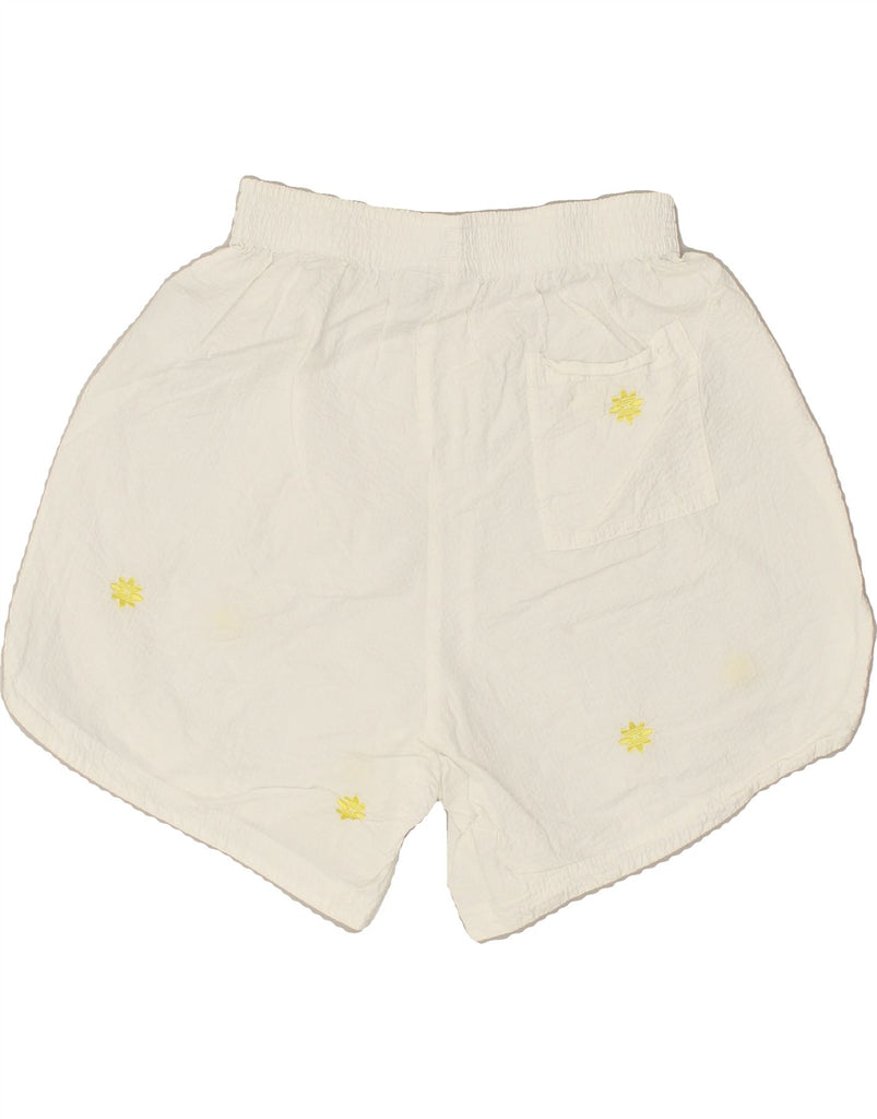 ADIDAS Womens Sport Shorts UK 12 Medium  White Spotted Cotton | Vintage Adidas | Thrift | Second-Hand Adidas | Used Clothing | Messina Hembry 