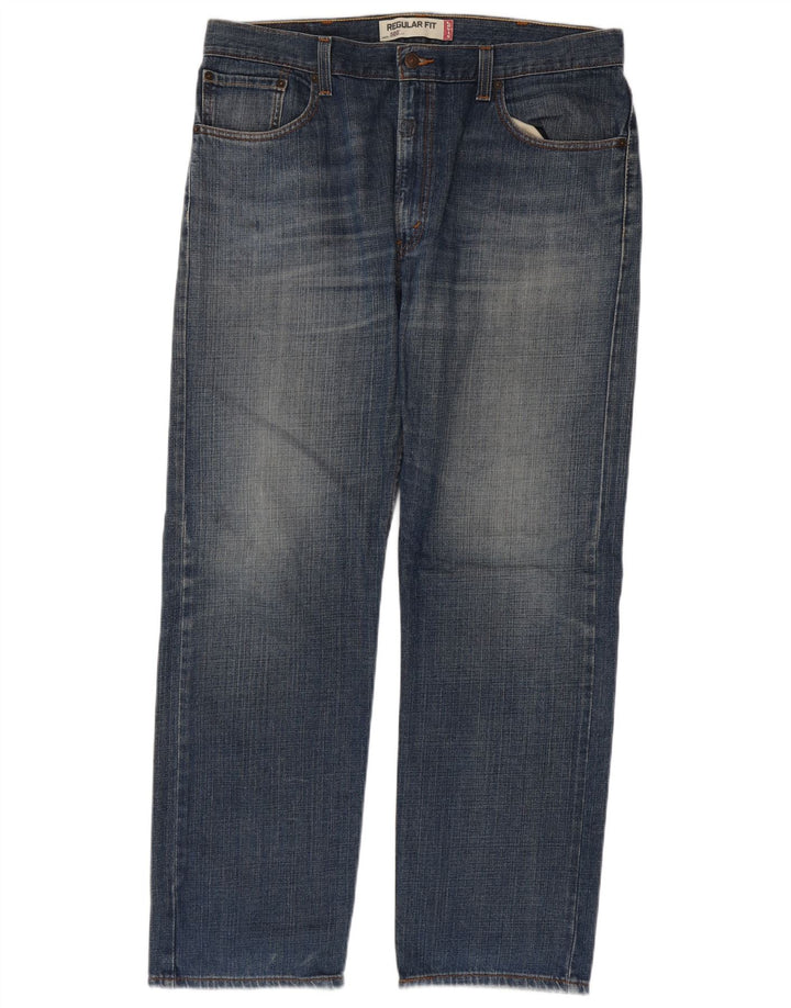 Levi's Mens 505 Regular Fit Straight Jeans W38 L32 Blue Cotton