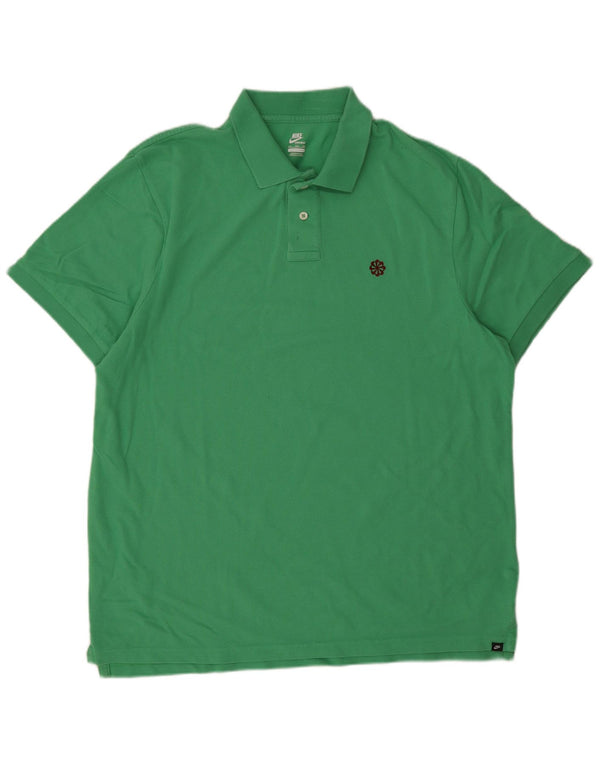 Nike Mens Polo Shirt 2XL Green Cotton