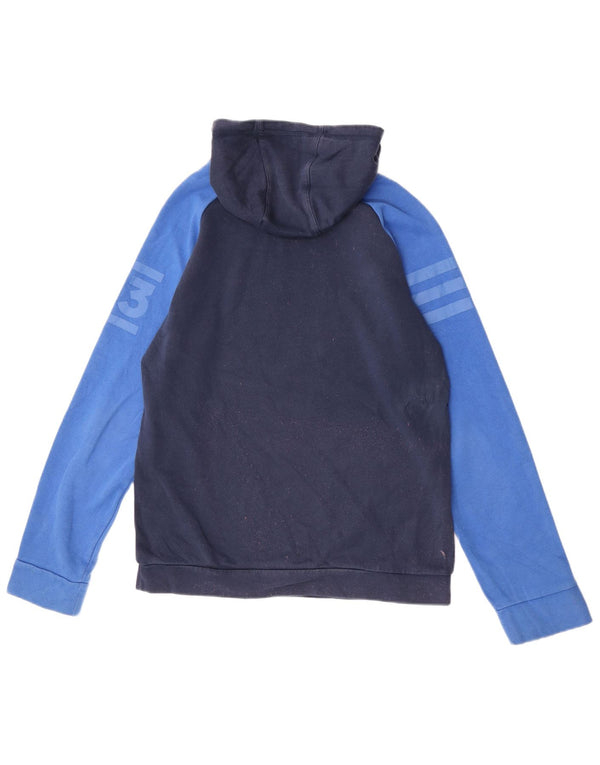 Adidas Mens Graphic Hoodie Jumper Small Navy Blue Colourblock
