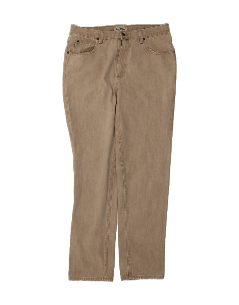 L.L.BEAN Mens Classic Fit Slim Jeans W35 L34 Brown Cotton Vintage L.L.Bean and Second-Hand L.L.Bean from Messina Hembry 