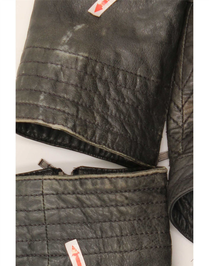 Conbipel Womens Biker Jacket IT 54 2XL Black Leather