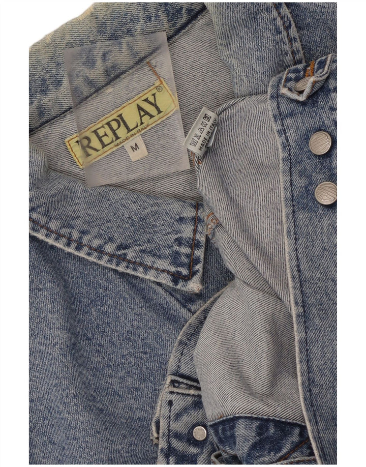 Replay Mens Denim Jacket UK 38 Medium Blue Cotton