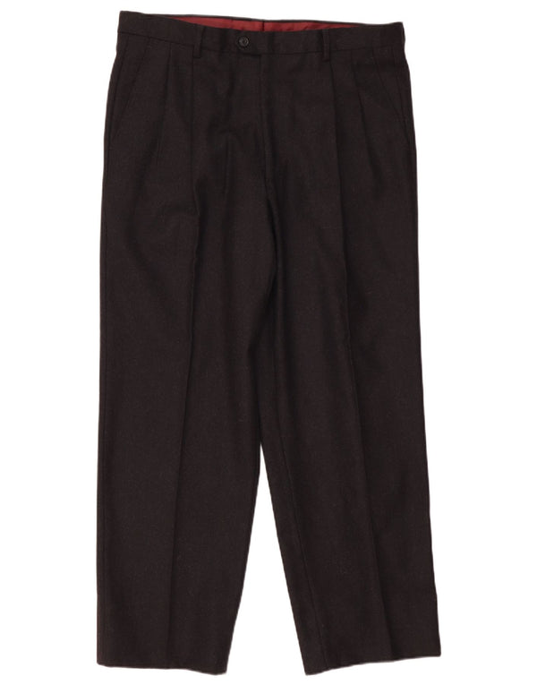 Titanus Mens Pegged Suit Trousers IT 52 XL W36 L29 Grey Virgin Wool