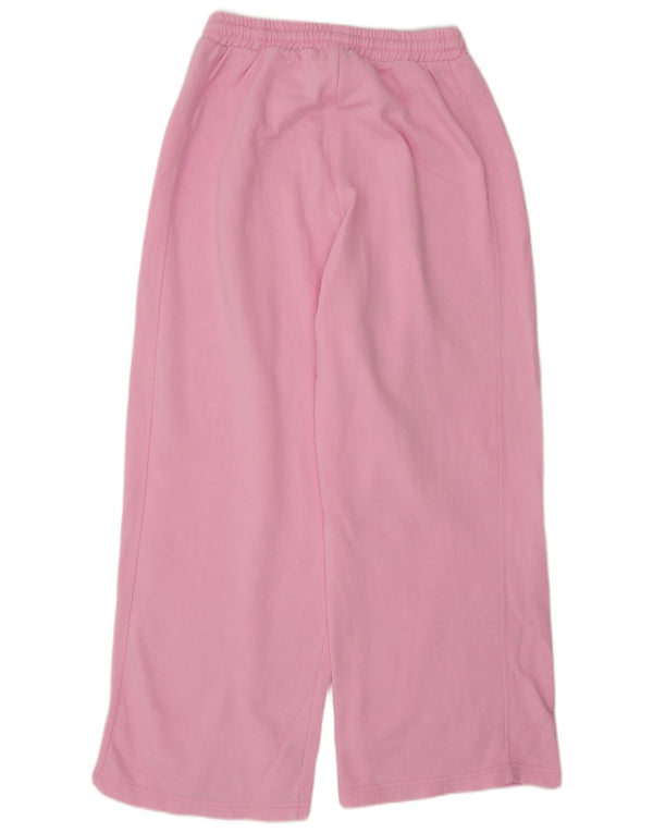 Zara Womens Wide Leg Tracksuit Trousers UK 14 Medium Pink Cotton