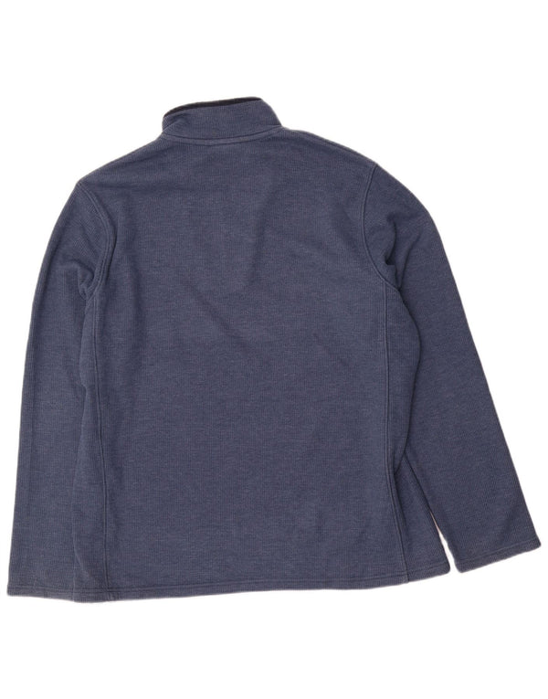 Mountain Warehouse Mens Zip Neck Sweatshirt Jumper Large Navy Blue Cotton
