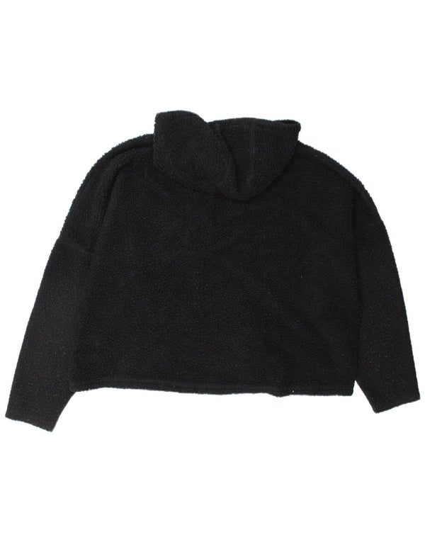 Ellesse Womens Oversized Hooded Zip Neck Fleece Jumper UK 16 Large Black