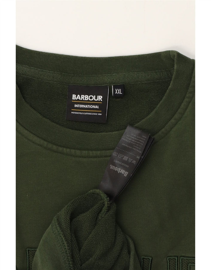 BARBOUR Mens Graphic Sweatshirt Jumper 2XL Green Cotton