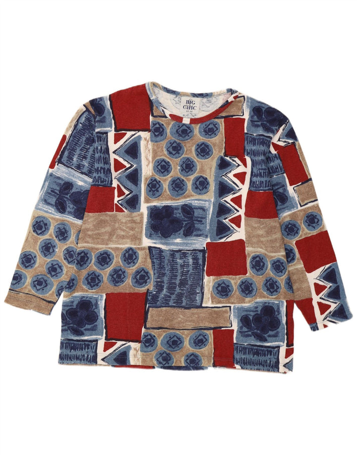 Vintage Womens Top Long Sleeve EU 44/46 XL Multicoloured Patchwork