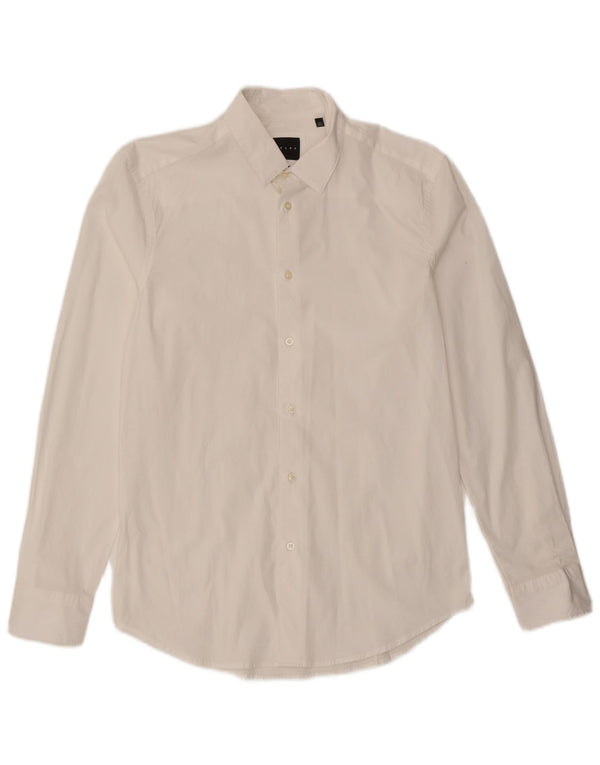 Sisley Mens Slim Fit Shirt Size 40 15 3/4 Medium White