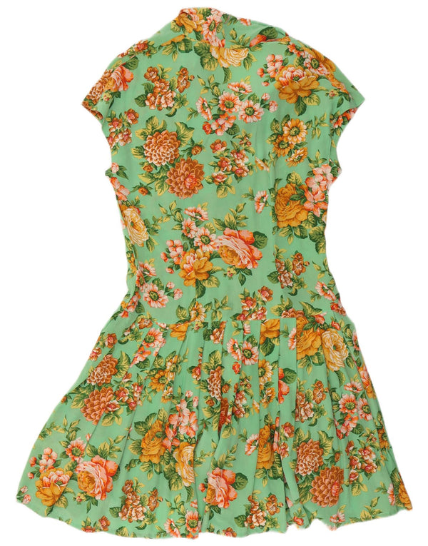 Spirit Womens A-Line Dress IT 44 Medium Green Floral