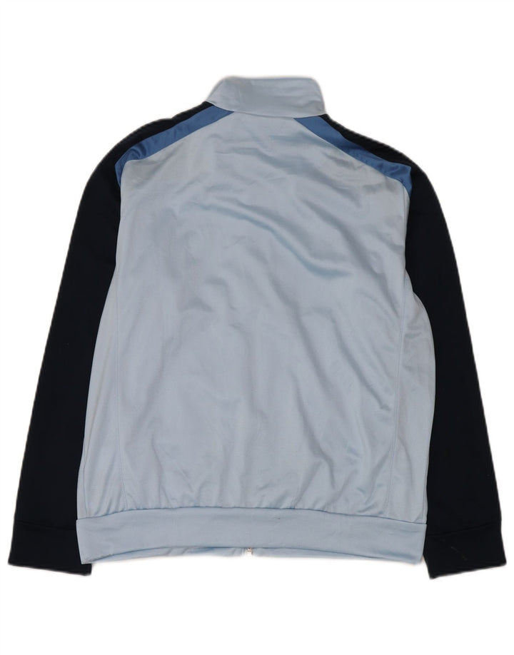 Adidas Boys Tracksuit Top Jacket 13-14 Years Blue Colourblock Polyester