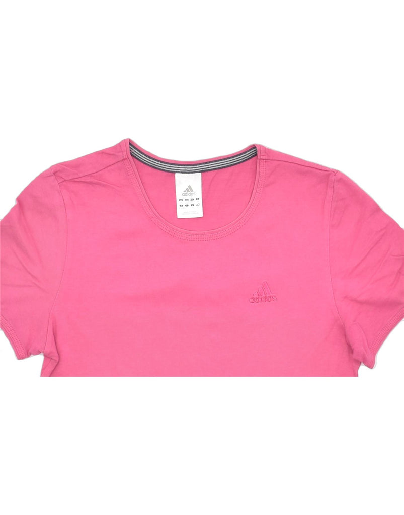 ADIDAS Womens T-Shirt Top UK 10 Small Pink Cotton Sports | Vintage | Thrift | Second-Hand | Used Clothing | Messina Hembry 