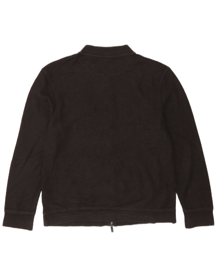 Massimo Dutti Mens Cardigan Sweater Large Black Cotton