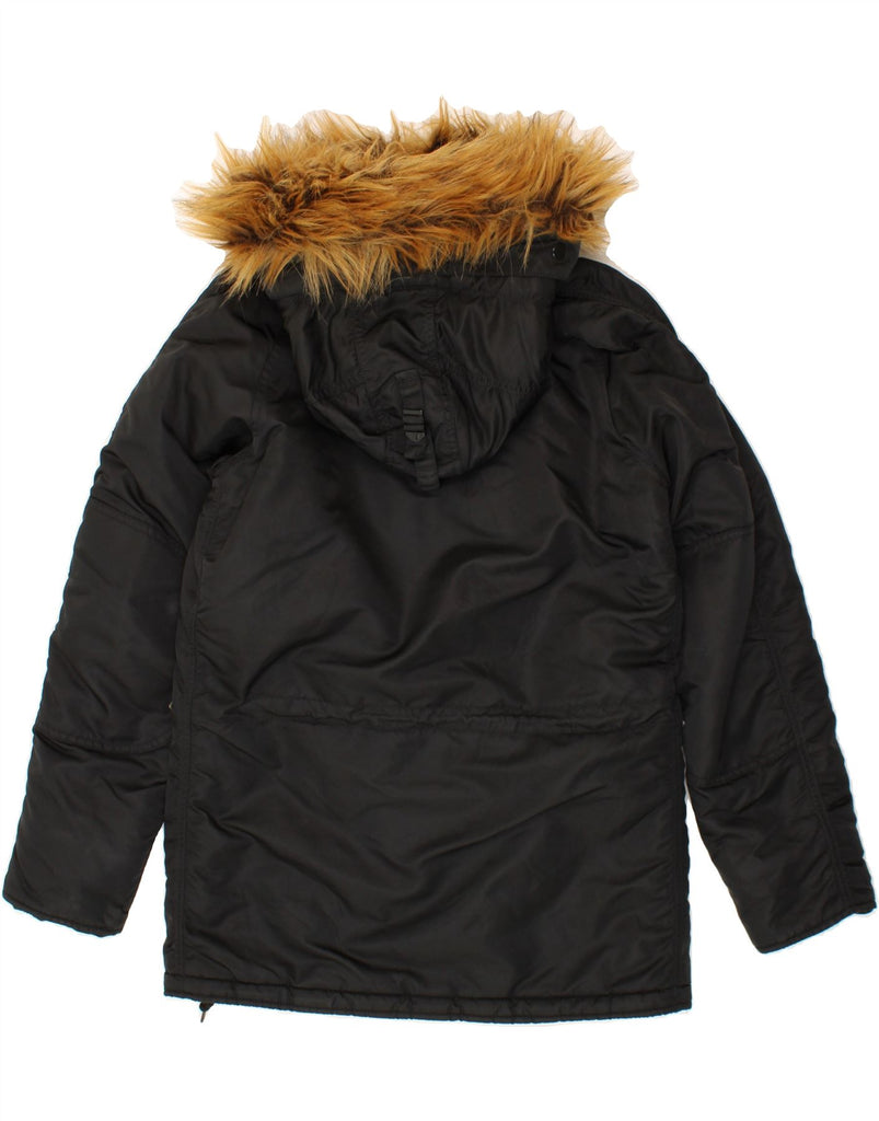 ALPHA INDUSTRIES Mens Hooded Padded Jacket UK 36 Small Black Nylon Vintage Alpha Industries and Second-Hand Alpha Industries from Messina Hembry 