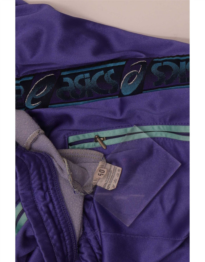 Asics Mens Graphic Tracksuit Trousers IT 50 Medium Purple Colourblock