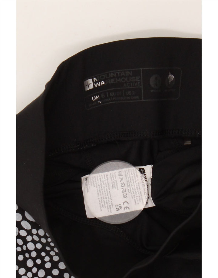 Mountain Warehouse Womens Leggings UK 6 XS Black Spotted Polyamide