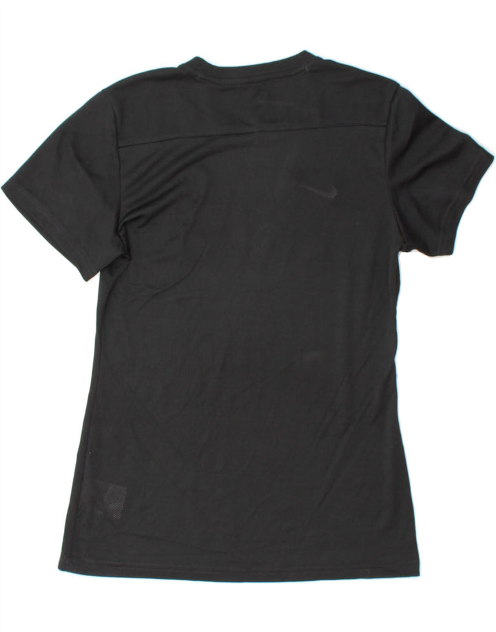 NIKE Womens Dri Fit Graphic T-Shirt Top UK 10 Small Black Polyester Vintage Nike and Second-Hand Nike from Messina Hembry 