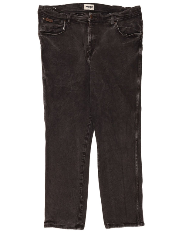 Wrangler Mens Texas Straight Jeans W42 L32 Grey Cotton