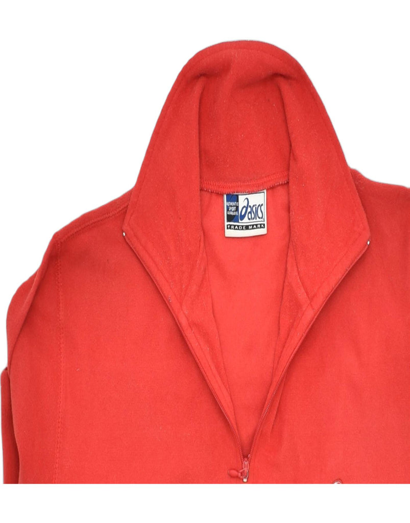 ASICS Mens Fleece Zip Neck Sweatshirt Jumper Medium Red Polyester | Vintage | Thrift | Second-Hand | Used Clothing | Messina Hembry 