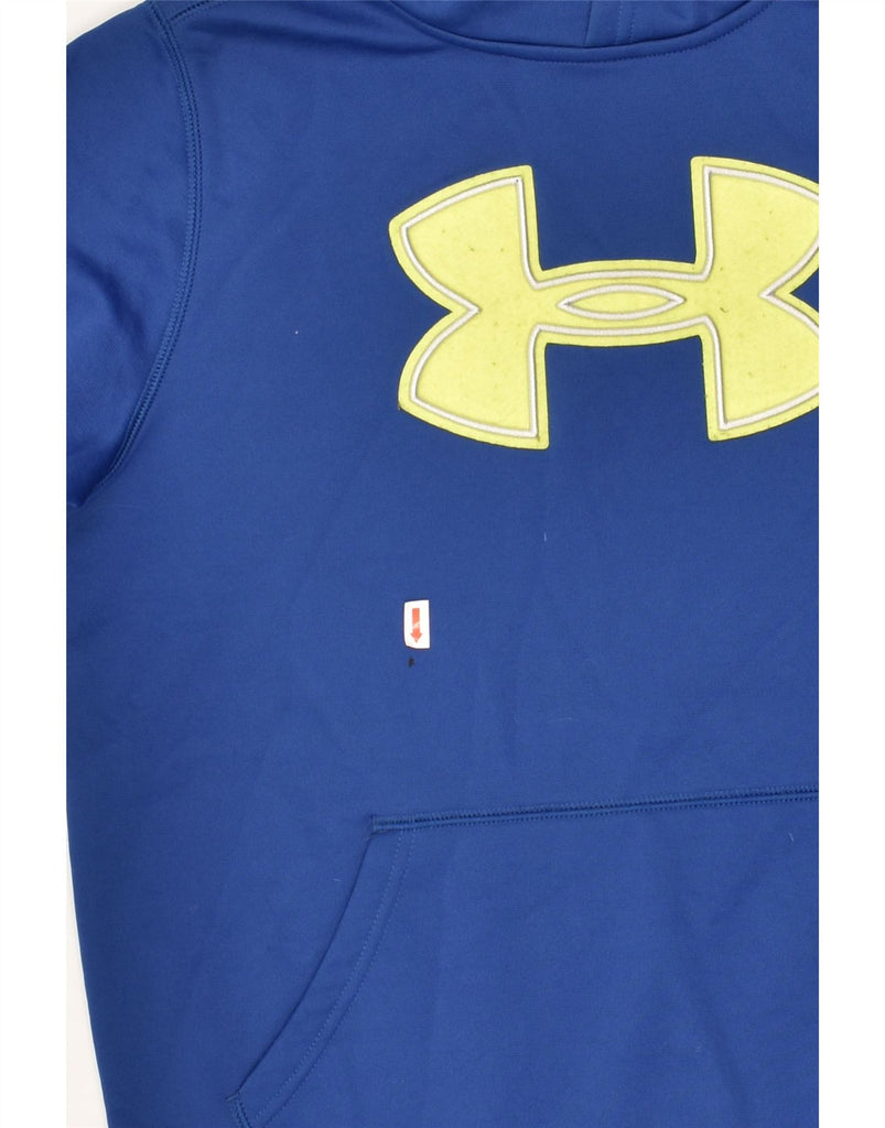 UNDER ARMOUR Boys Graphic Hoodie Jumper 11-12 Years Large Blue Polyester | Vintage Under Armour | Thrift | Second-Hand Under Armour | Used Clothing | Messina Hembry 