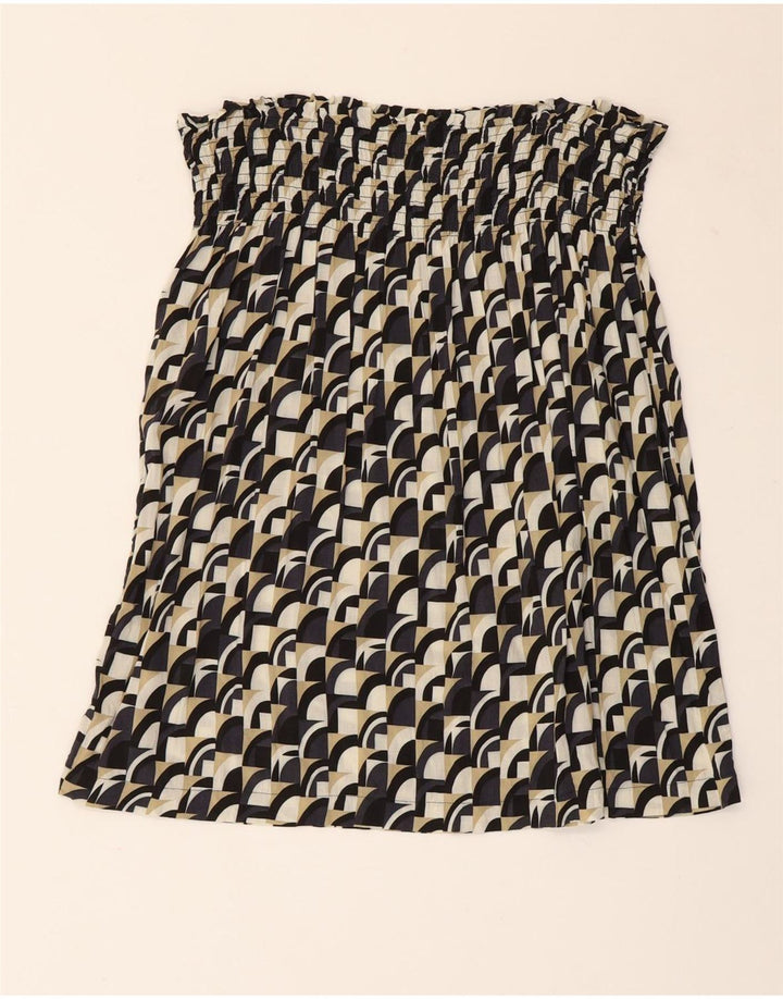 Benetton Womens Strapless Top UK 8 Small Multicoloured Geometric