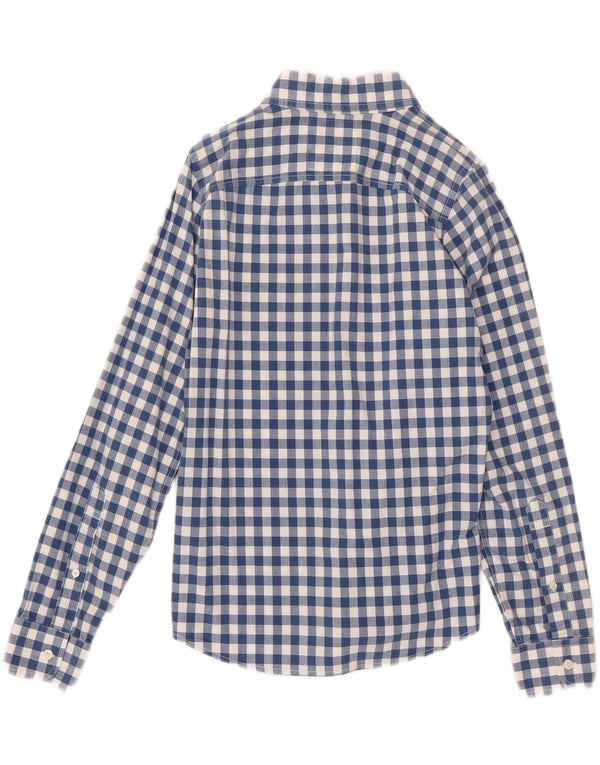 HOLLISTER Mens Shirt Small Navy Blue Gingham Cotton