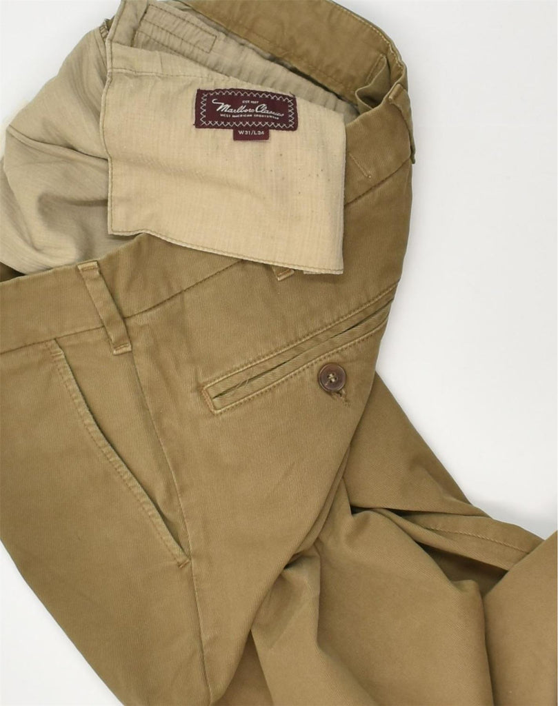 MARLBORO CLASSICS Mens Straight Chino Trousers W31 L31 Beige Cotton | Vintage Marlboro Classics | Thrift | Second-Hand Marlboro Classics | Used Clothing | Messina Hembry 