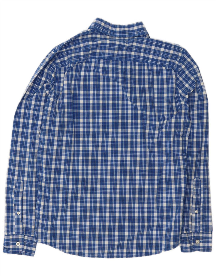 Hollister Mens Checked  Shirt Medium Blue Check Cotton