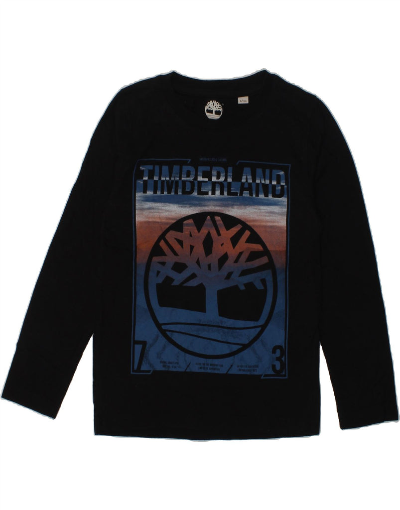 TIMBERLAND Boys Graphic Top Long Sleeve 7-8 Years Black Cotton | Vintage Timberland | Thrift | Second-Hand Timberland | Used Clothing | Messina Hembry 