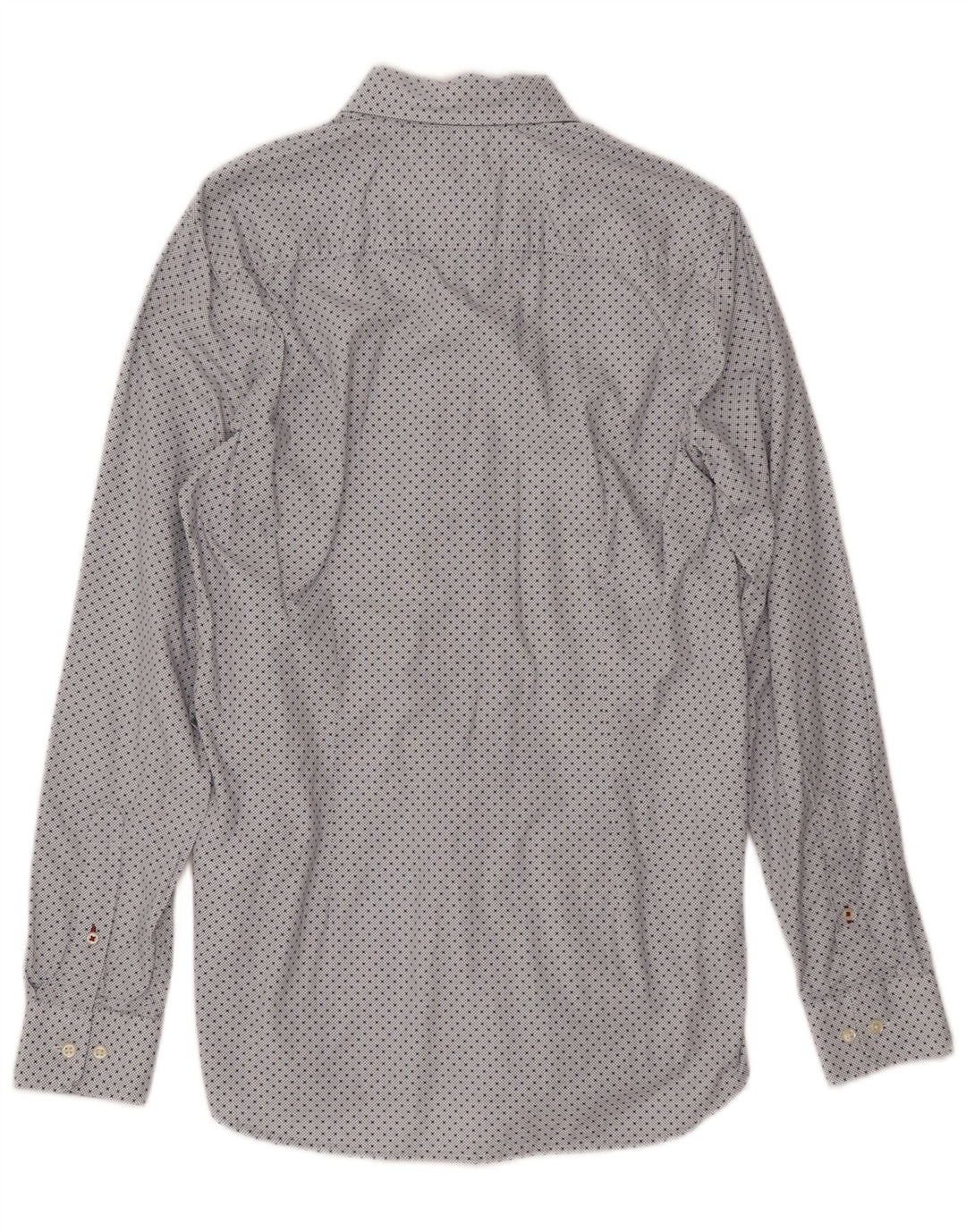 TOMMY HILFIGER Mens Slim Fit Shirt Medium White Spotted Cotton