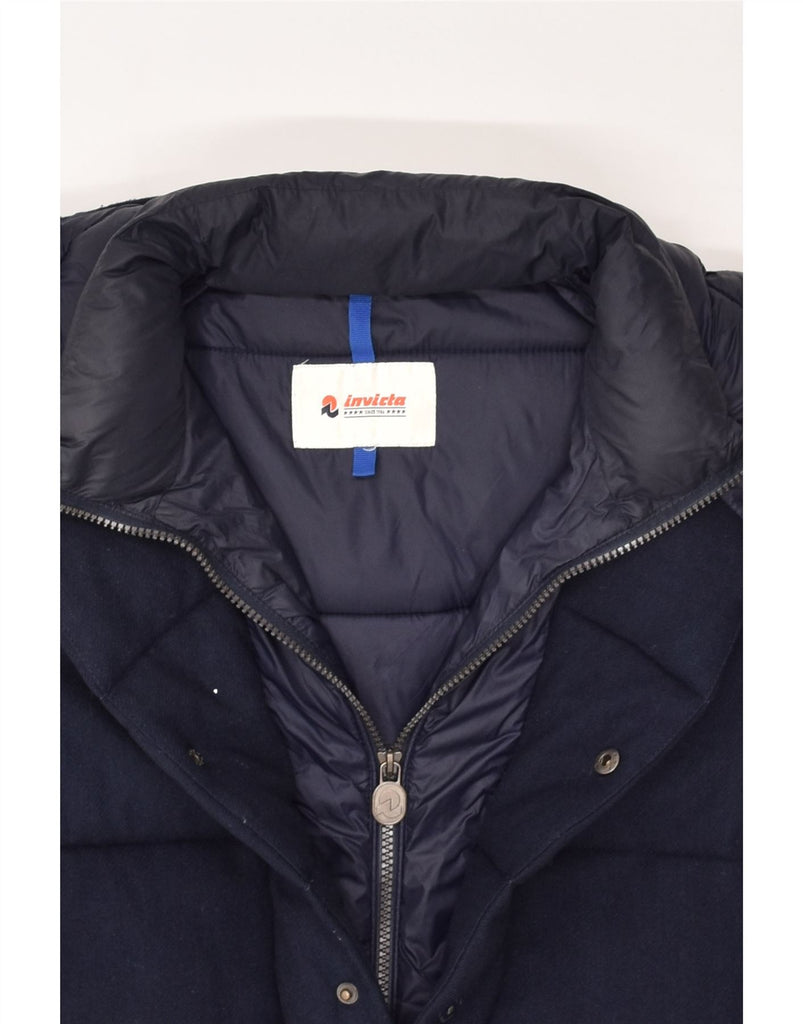 INVICTA Boys Hooded Padded Jacket 15-16 Years Navy Blue Wool | Vintage Invicta | Thrift | Second-Hand Invicta | Used Clothing | Messina Hembry 