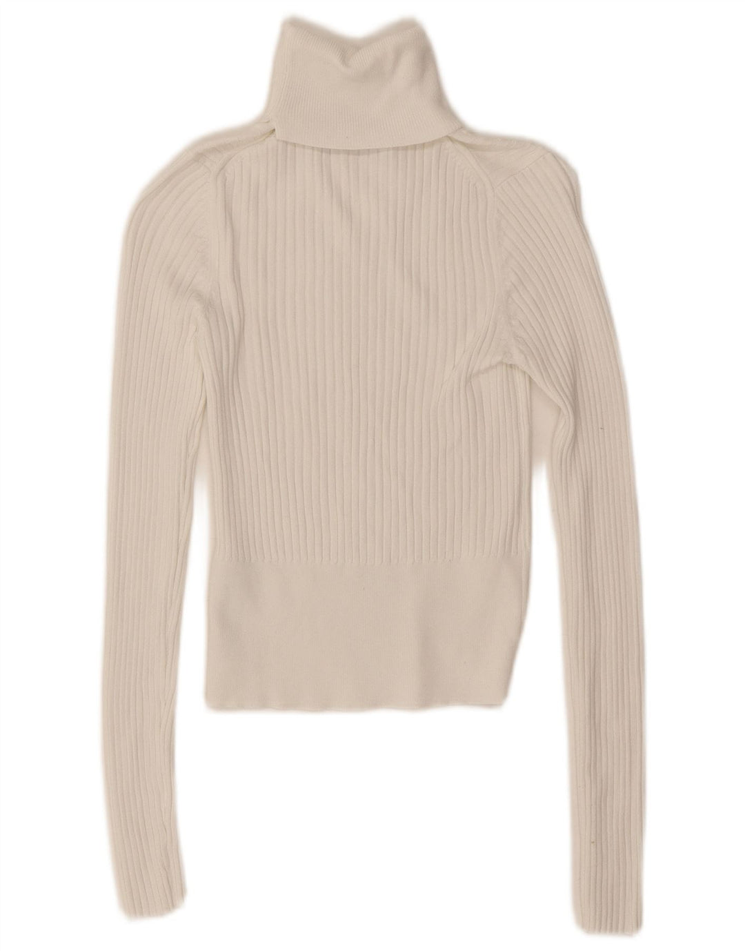 Zara Womens Crop Roll Neck Blouse Top UK 8 Small White Viscose
