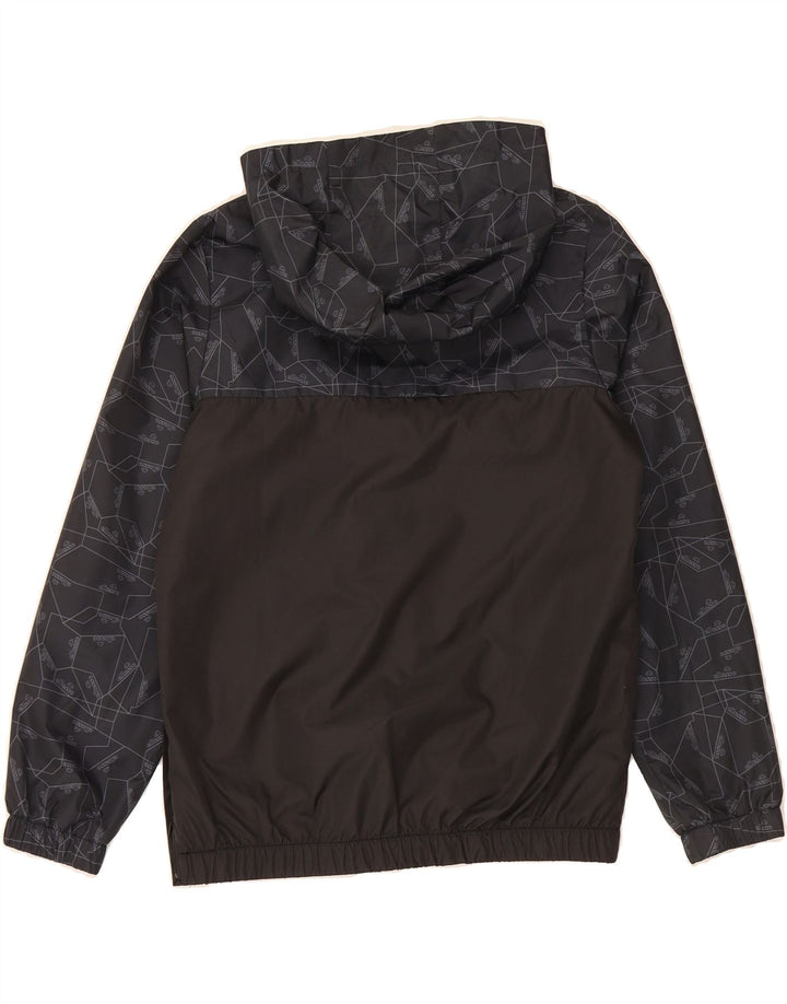 ELLESSE Boys Hooded Pullover Rain Jacket 12-13 Years Black Colourblock Vintage Ellesse and Second-Hand Ellesse from Messina Hembry 