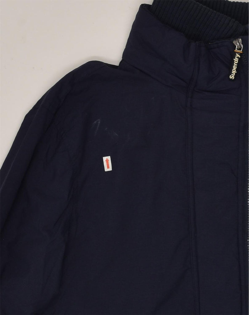 SUPERDRY Womens The Windcheater Rain Jacket UK 16 Large Navy Blue | Vintage Superdry | Thrift | Second-Hand Superdry | Used Clothing | Messina Hembry 