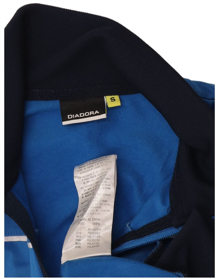 Diadora Mens Tracksuit Top Jacket Small Blue Colourblock Polyester