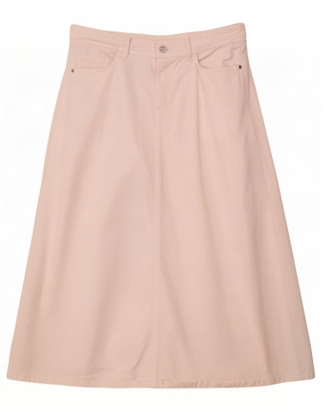 Zara Womens Midi Denim Skirt Medium W28 White Cotton