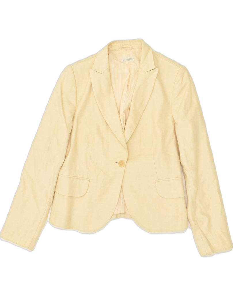 MASSIMO DUTTI Womens 1 Button Blazer Jacket EU 44 XL Beige | Vintage Massimo Dutti | Thrift | Second-Hand Massimo Dutti | Used Clothing | Messina Hembry 