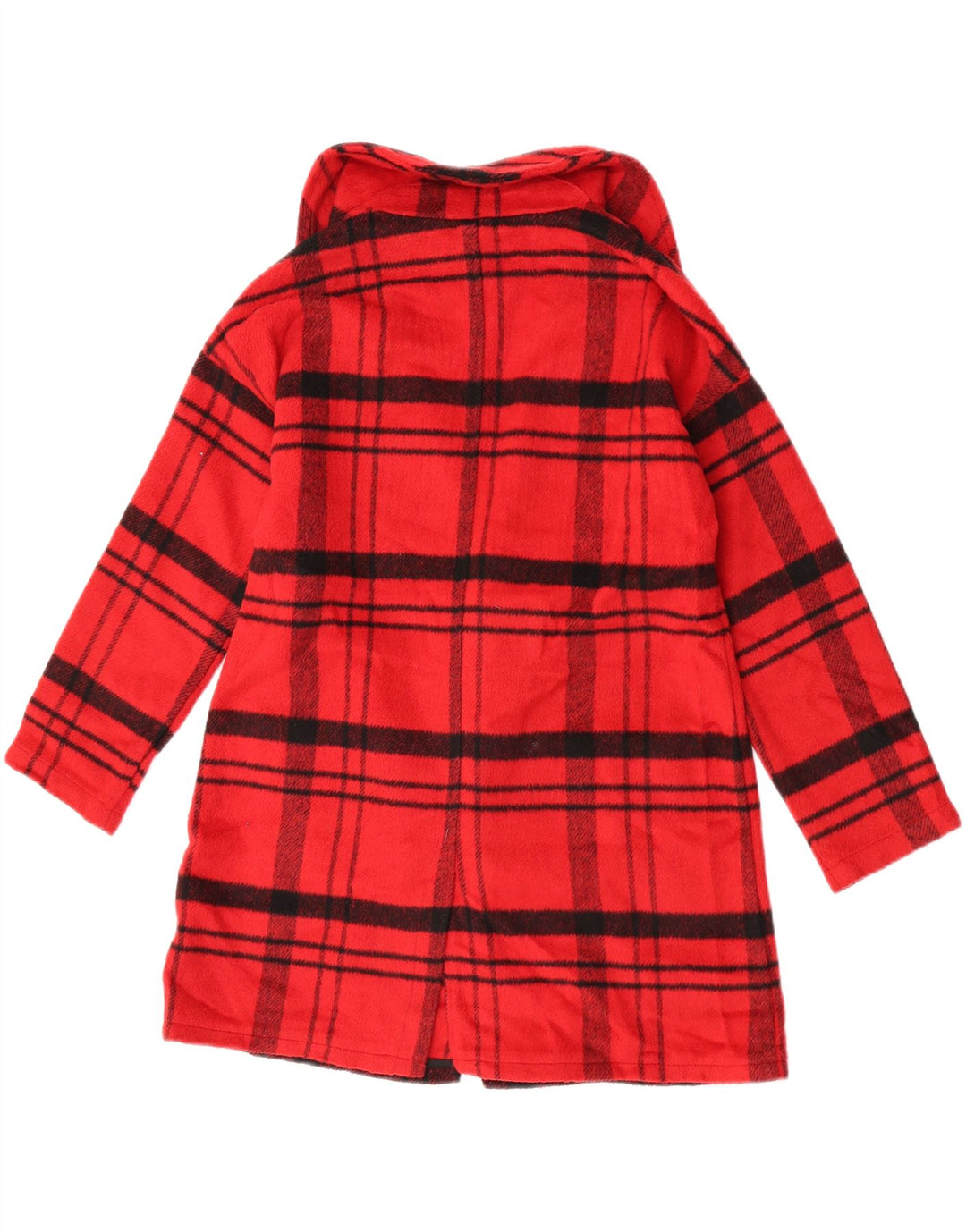 Marks & Spencer Girls Overcoat 11-12 Years Red Plaid Polyester