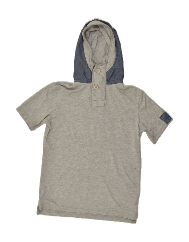 SUPERDRY Mens Hooded T-Shirt Top Medium Grey Colourblock Cotton | Vintage Superdry | Thrift | Second-Hand Superdry | Used Clothing | Messina Hembry 