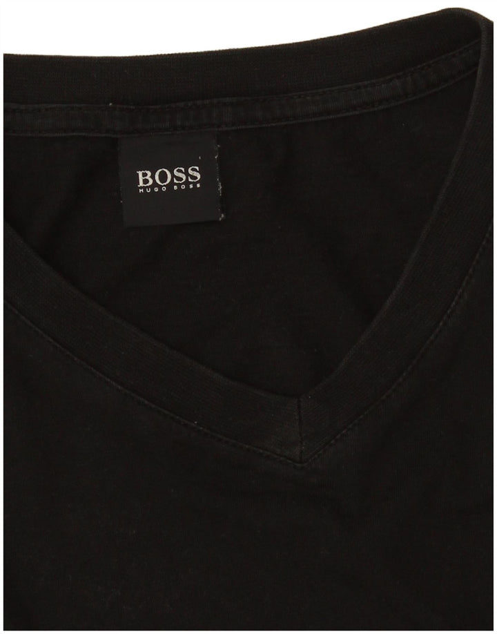 HUGO BOSS Mens T-Shirt Top Small Black Cotton